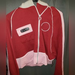 Spencer's Sakura Naruto cropped hoodie